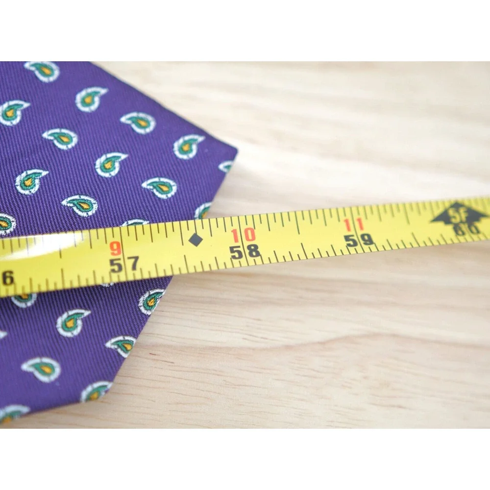 Polo Ralph Lauren Silk Tie Purple Paisley Hand Made In Italy 58